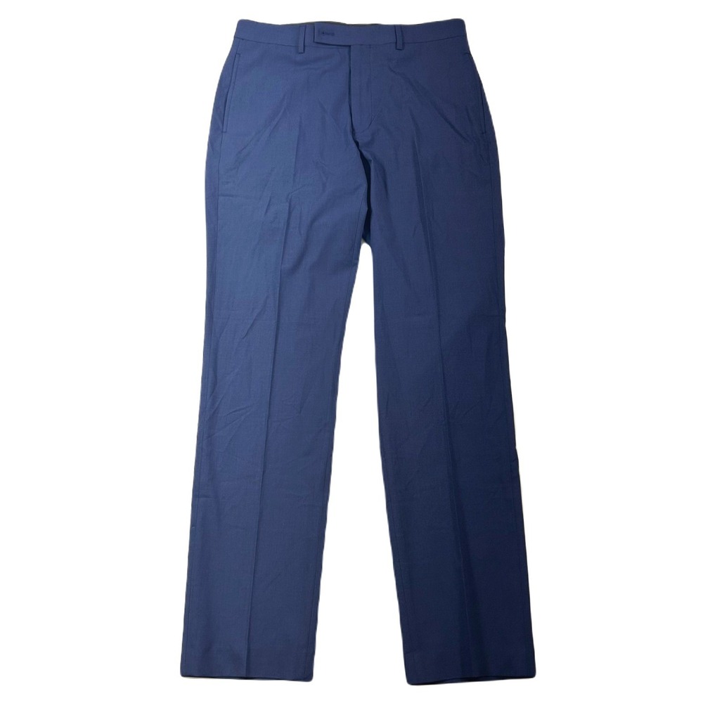 Calvin Klein Slim-Fit Performance Dress Pants Mens 34x32 Blue Glen Plaid NEW